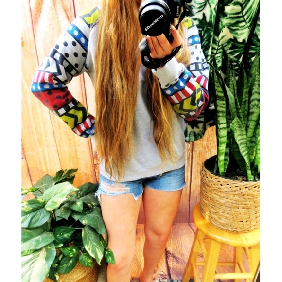 Lazy Oaf Sweaters - Lazy Oaf abstract sleeve popover sweater 🌜